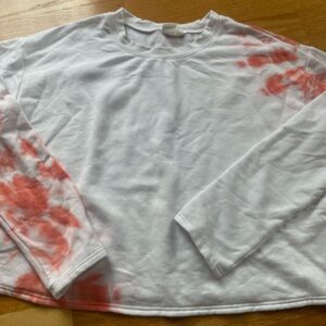 BP Pink and White Tie-Dye Long Sleeve Crewneck